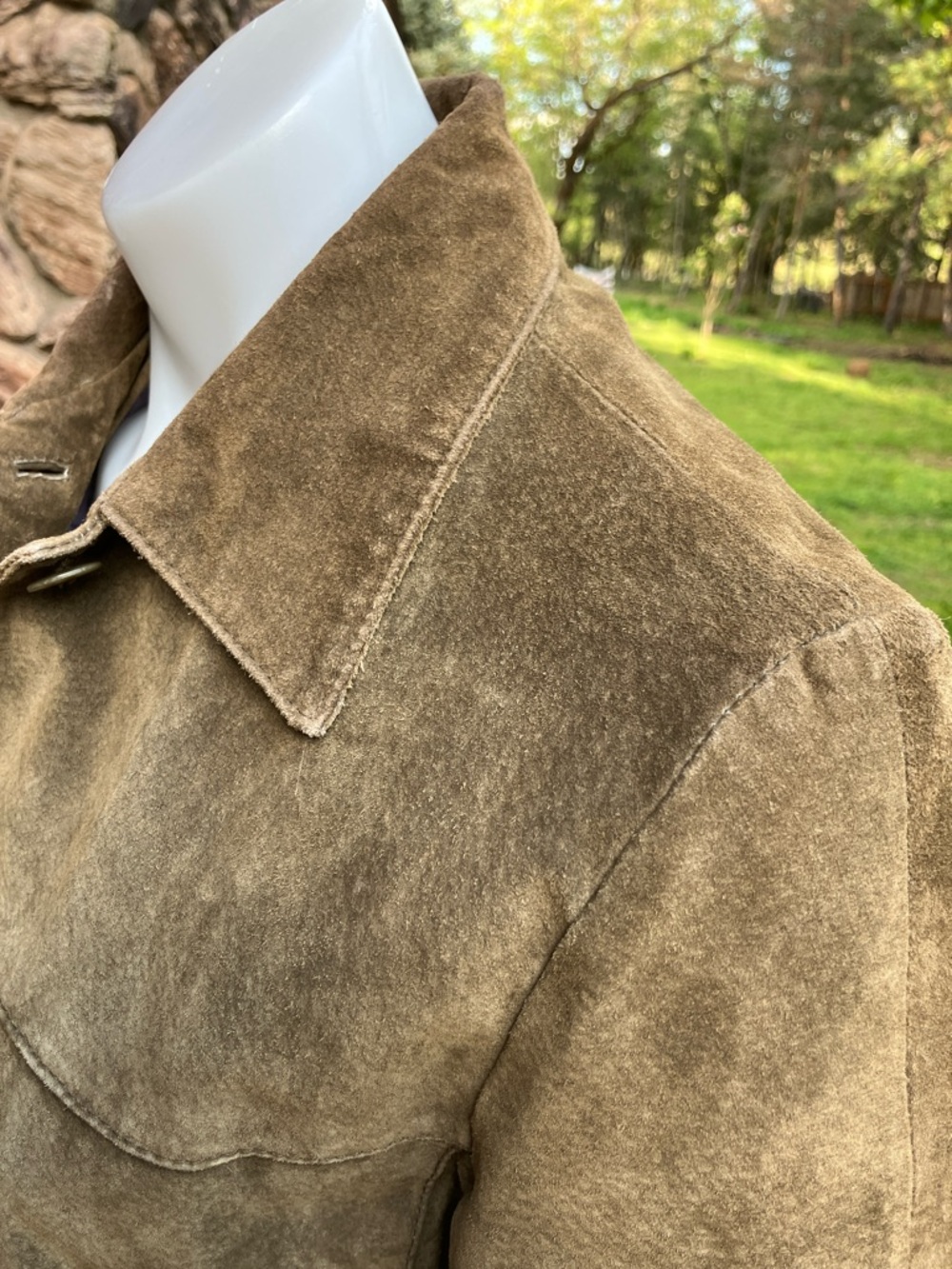 Vintage suede leather rustic jacket, size 8 from Clio - Picture 5 of 16